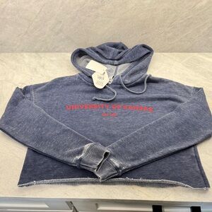 University of Kansas/KU cropped hoodie. Size small. Blue. NWT